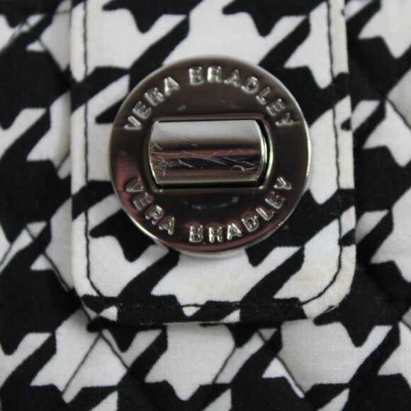 Vera Bradley Midnight Houndstooth Black And White Turn Lock Wallet - Picture 9 of 9
